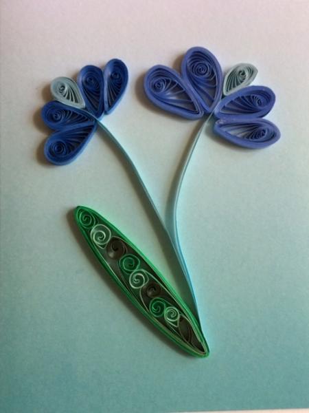 The Pastel Series Blue Two Handmade Quilling Greeting Card