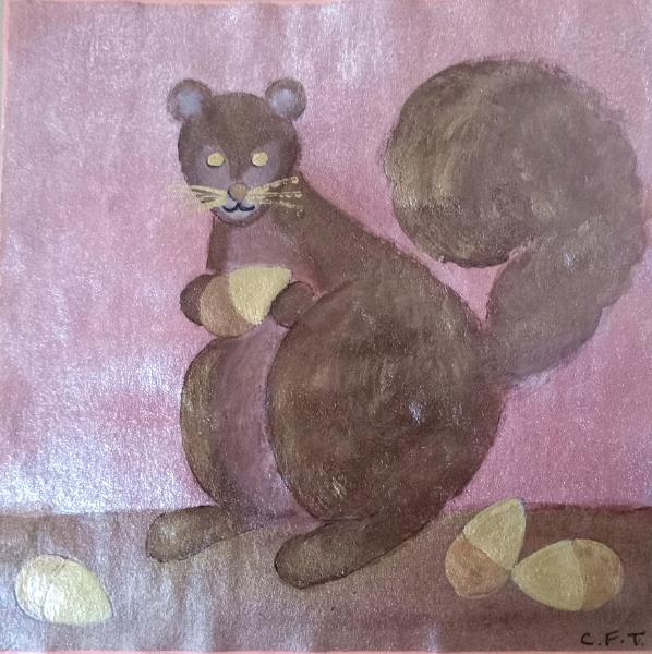 Squirrel with Acorns
