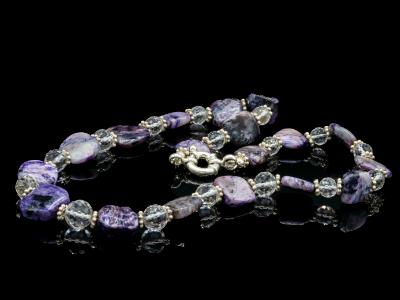 Charoite and Quartz Necklace