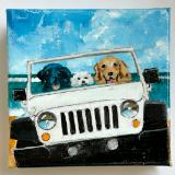 THREE DOGS ON THE BEACH	