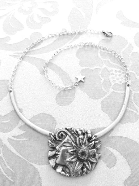 Flower Girl necklace choker Art Nouveau fantasy style necklace