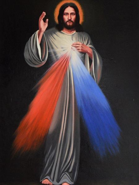 Oil portrait of THE LORD OF THE DIVINE MERCY, 150cm x 100cm, 2018