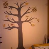 10x10 ft Tree mural with canvas accent paintings 