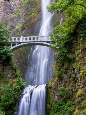 Silky Multnomah Falls & Benson Footbridge Silky Multnomah Falls & Benson Footbridge