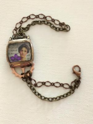 Repurposed Watch Locket Vintage Victorian Lady Repurposed Watch Locket Vintage Victorian Lady