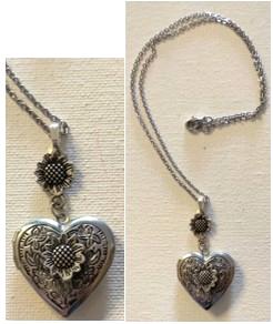 Double Flower Heart Locket