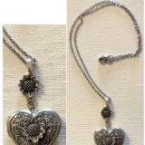 Double Flower Heart Locket