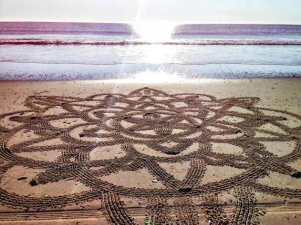 Large scale sand mandala 