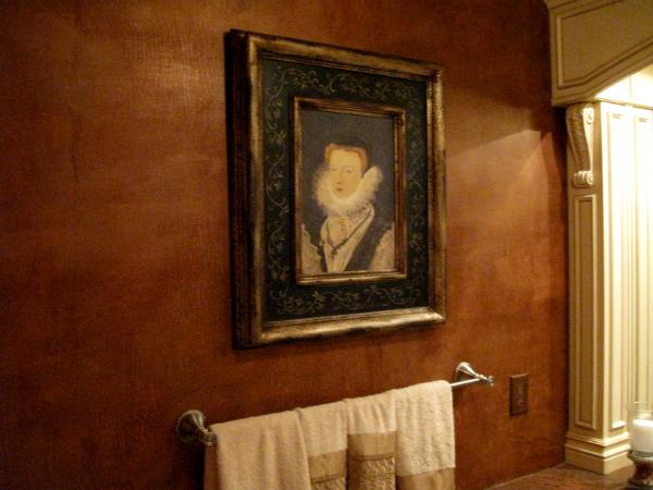 Copper snakeskin plaster finish