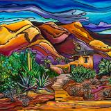 Hidden in the Hills-DeGrazia Mission in the Sun - Original Acrylic on Canvas  18x24 As Seen in Phoenix Home and Garden - SOLD