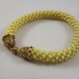 B-7 pale yellow crocheted rope bracelet