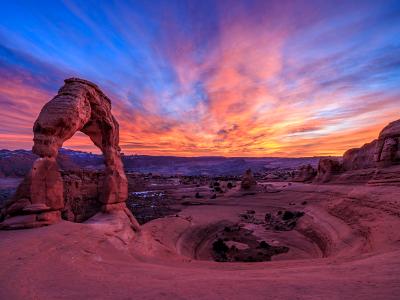 Vivid Delicate Arch Sunset Sky Vivid Delicate Arch Sunset Sky