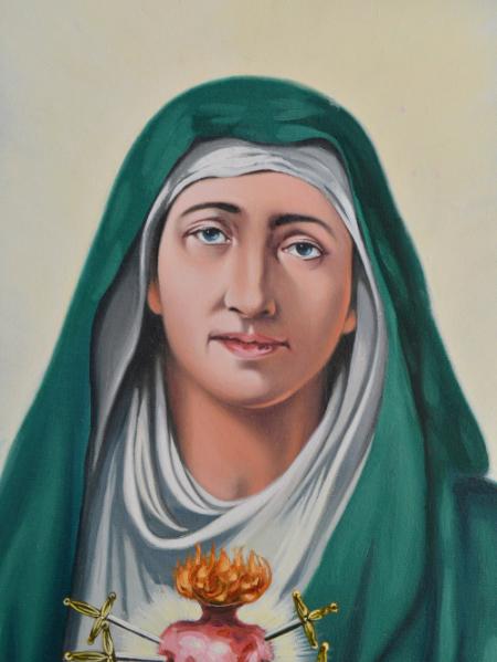 Oil portrait of THE VIRGIN MARY, 70cm x 100cm, 2020