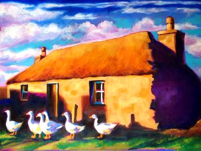 Scottish Stone Cottage with Feathered Friends