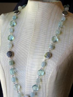 Aquamarine and Glass Links Necklace Aquamarine and Glass Links Necklace