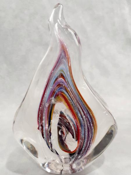 #11172502 Solid Glass Sculpture Glows in the Dark 7.25''HX4.75''WX2.75''D $150.00
