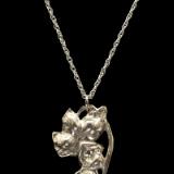 Sterling Silver Deco Flower Necklace