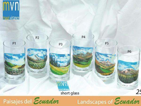 Set of handpainted glasses: LANDSCAPES OF ECUADOR