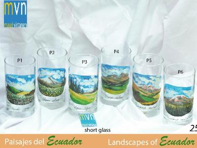 Set of handpainted glasses: LANDSCAPES OF ECUADOR