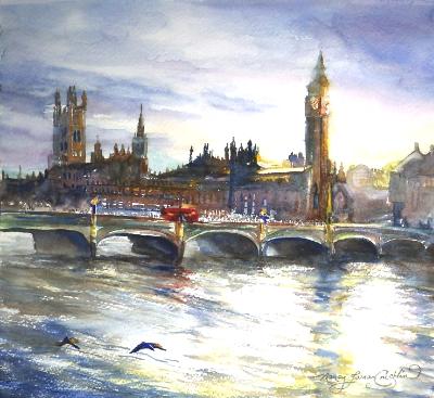 The Red Bus, London, Westminster Bridge The Red Bus, London, Westminster Bridge