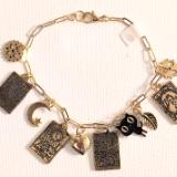 Tarot Card, cat, and locket bracelet