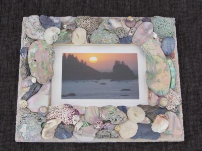 Abalone and shells frame Abalone and shells frame