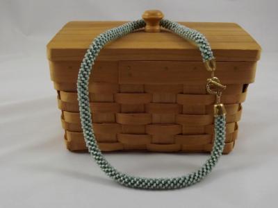 N-50 Mint Green Crocheted Rope Necklace N-50 Mint Green Crocheted Rope Necklace