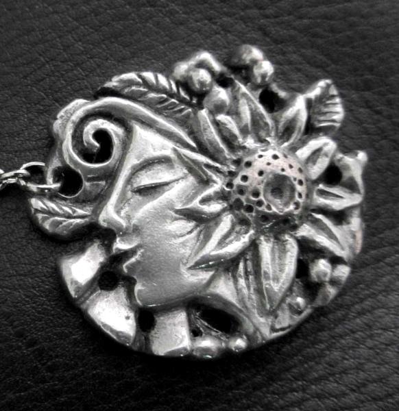 Flower Girl Art Nouveau Keyring by Liza Paizis