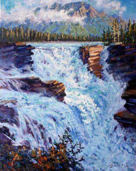 The Energetic Athabasca Falls, Jasper National Park, Alberta