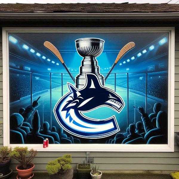 Canucks logo and cup