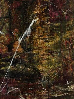 Matted Mini Abstract #28 (Olive Series 19-28) Matted Mini Abstract #28 (Olive Series 19-28)