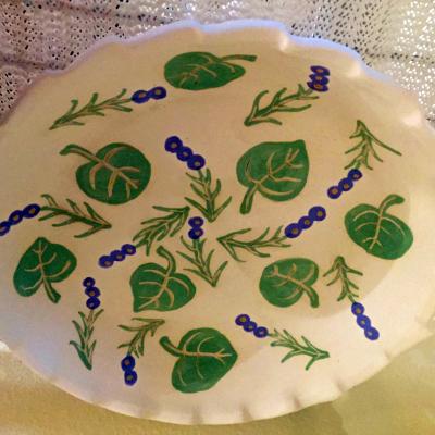 Flowers and Aspen Leaves Plate (large) Flowers and Aspen Leaves Plate (large)