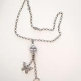 Silver tone 20" chain necklace with watch locket