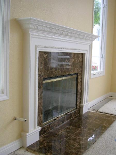 Custom fireplace and granite