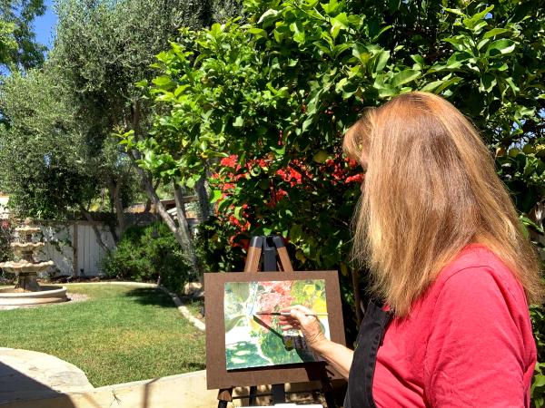 Painting a View of My La Mesa Backyard