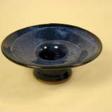 120212.B Asian/Flower Vase with Blue Glaze