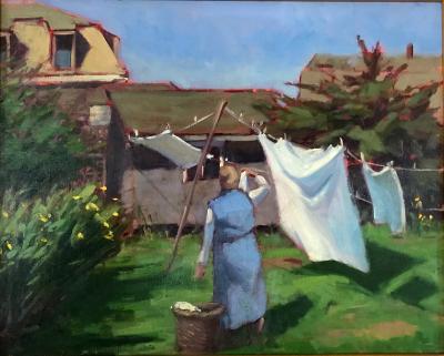Laundry Day 16x20" oil sold Laundry Day 16x20" oil sold