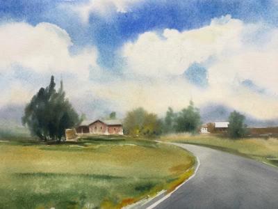 View of Bolivia 1 (WATERCOLOR DEMONSTRATION), 32cm x 48cm, 2017