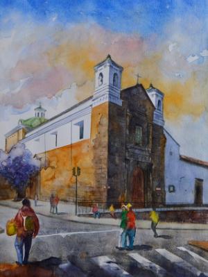 El Carmen Bajo church, 35cm x 50cm, 2016