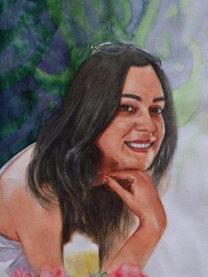Custom portrait of an Iranian lady, 35cm x 50cm, 2017 Custom portrait of an Iranian lady, 35cm x 50cm, 2017