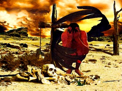 The Devil, abashed, weeps The Devil, abashed, weeps