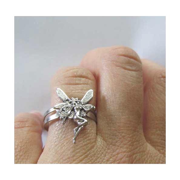 Fairy ring adjustable size fairy art nouveau jewelry ring faery lover gift