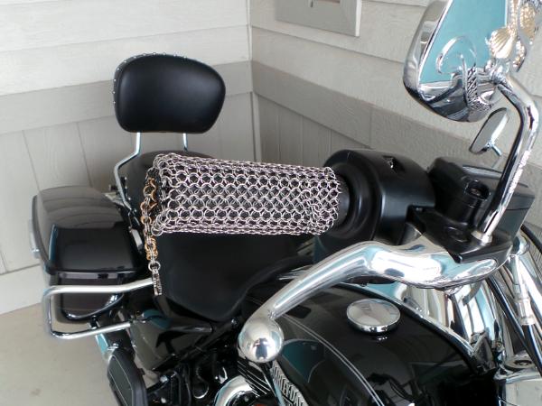 Stainless Steel Chainmail Handgrip Covers with Charms