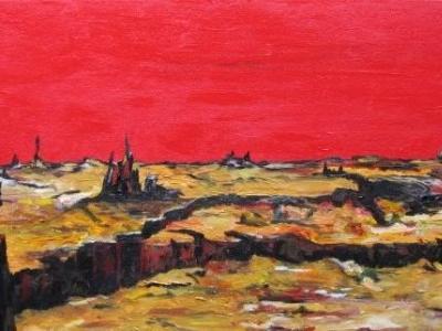 Fire in the Sky, Silence Upon the Land. © 2009 by Duane Kirby Jensen, 12 x 24, Acrylic on DeepEdge canvas. Fire in the Sky, Silence Upon the Land. © 2009 by Duane Kirby Jensen, 12 x 24, Acrylic on DeepEdge canvas.