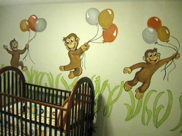 Curious george mural