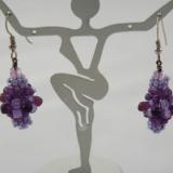 E-29 Shades of Purple Beaded Bead Earrings