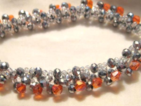 Orange and Silver Bracelet #006