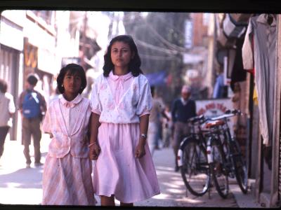 Nepalese girls going to school
