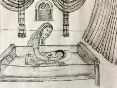Krishna sleeping Krishna sleeping