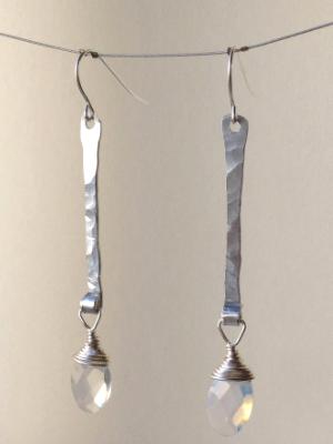 Aluminum and Milky Glass Earrings Aluminum and Milky Glass Earrings